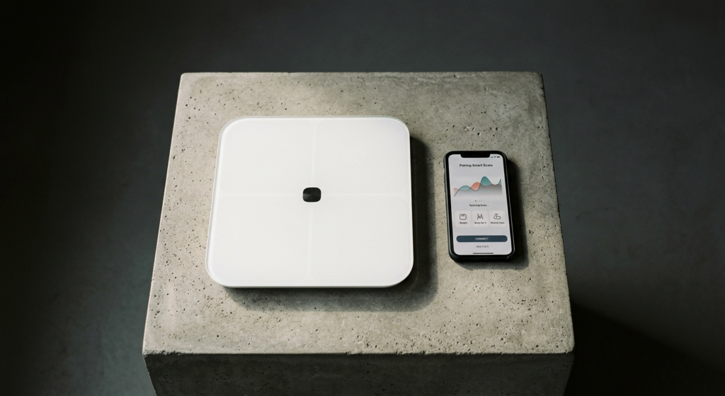 Body composition smart scale with paired phone app